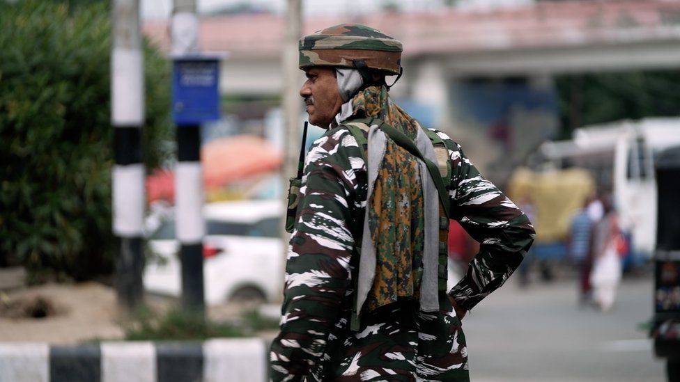 An Indian soldier in Kashmir