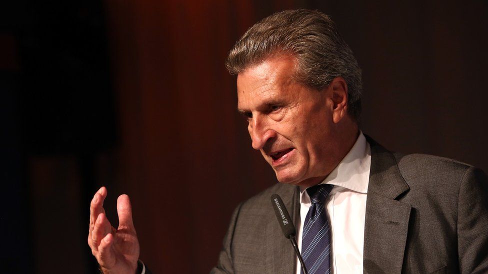 EU's Digital Economy Commissioner Guenther Oettinger, file pic