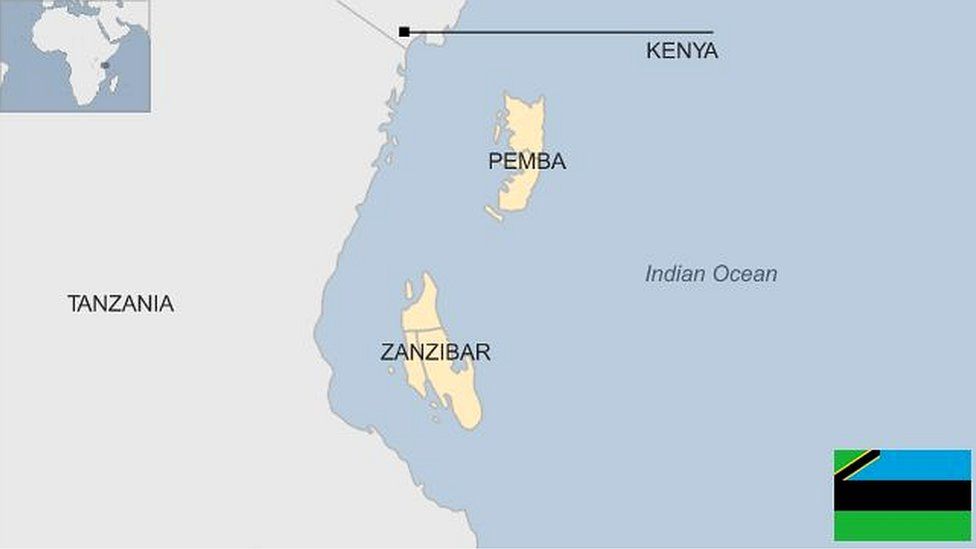 Map of Zanzibar and Pemba
