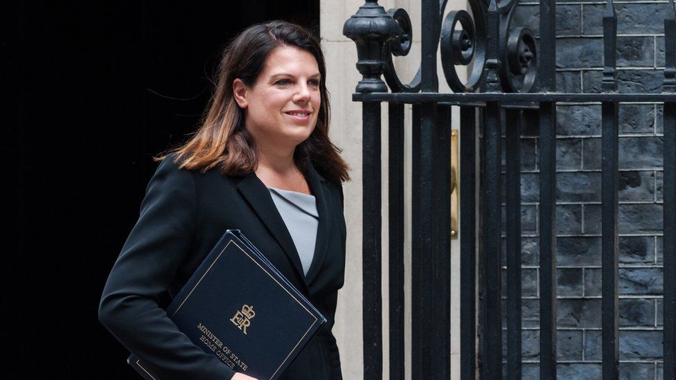 Caroline Nokes MPs walks out of 10 Downing Street