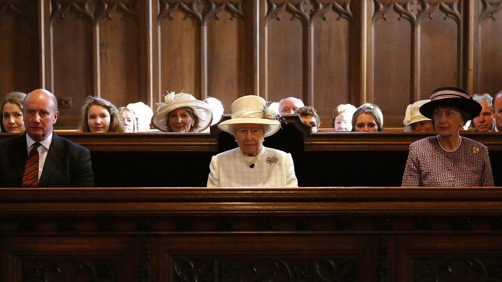 The Queen at a service at Crathie Kirk church in 2014