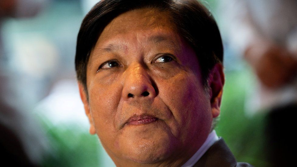 Philippine president-elect Ferdinand "Bongbong" Marcos Jr., son of late dictator Ferdinand Marcos, is photographed during a news conference at his headquarters in Mandaluyong City, Metro Manila, Philippines, May 23, 2022.