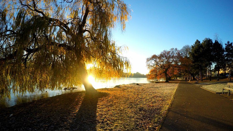 Kirsty Robinson snapped this shot of Roath Park Lake, Cardiff, on her commute to work