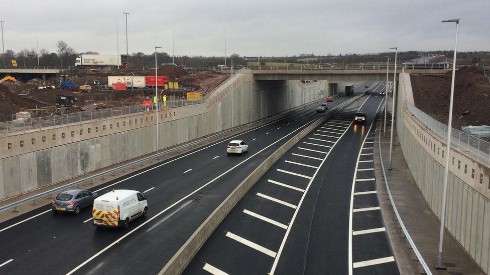 Underpass opens below congested Raith junction - BBC News