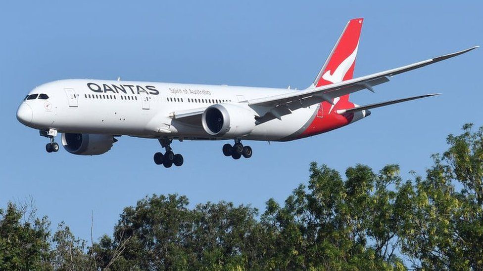 A Qantas Airlines plane.
