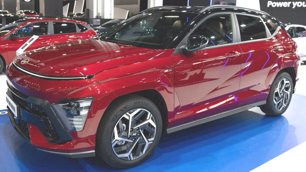 A Hyundai Kona at the Automobile Barcelona International Motor Show in Barcelona, Spain on 12 May, 2023.