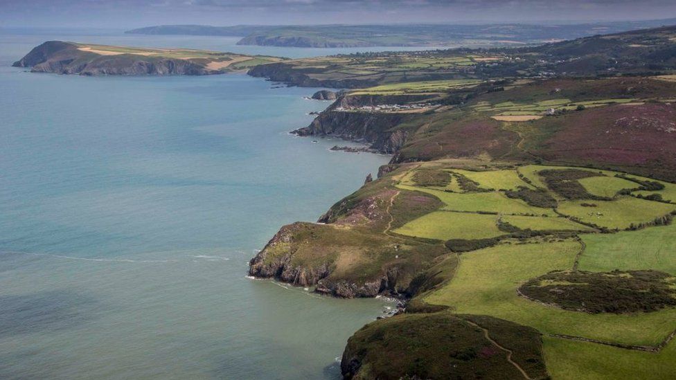 The coast of Wales at Fishguard, Pembrokeshire