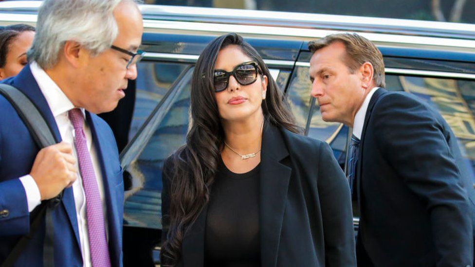 Vanessa Bryant arrives at the federal courthouse in Los Angeles on Friday