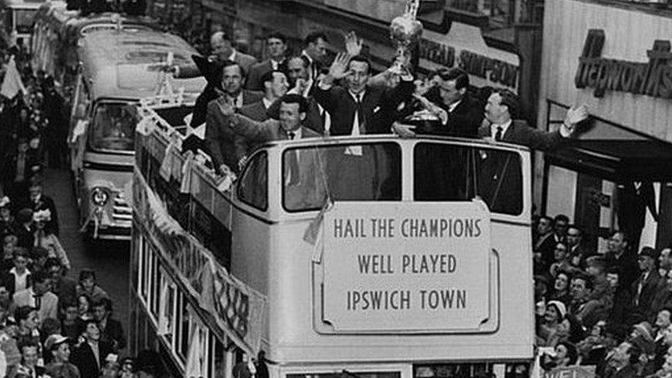 Ipswich Town's league championship-winning bus parade, 1962