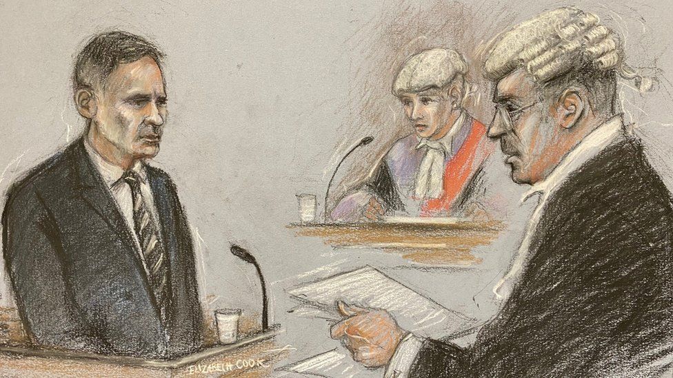 Court sketch of Ryan Giggs