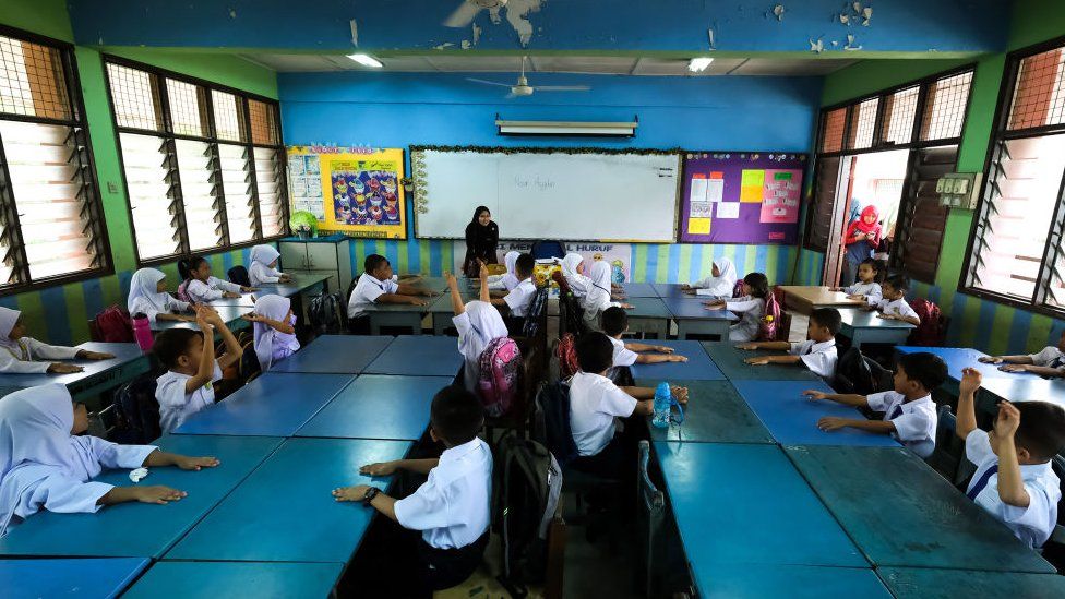 Picture of students in a classroom, Malaysia