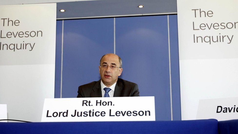 Lord Justice Leveson during the first formal phone hacking meeting