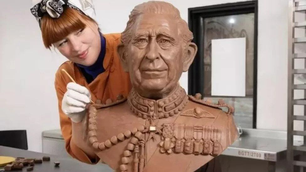 Chocolate bust of King Charles III