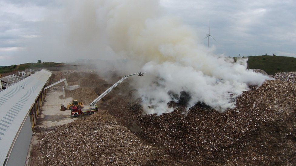 The fire at R Plevin and Sons wood recycling plant in Crow Edge burnt for 13 days in June 2014