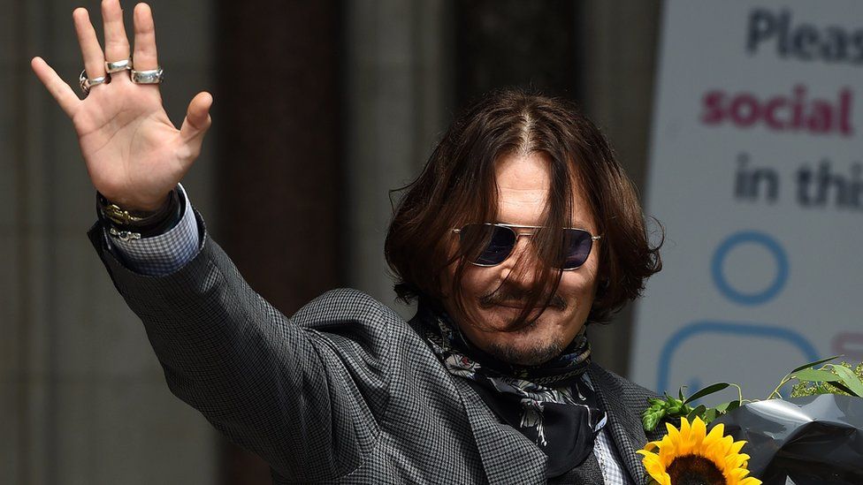 Johnny Depp arriving at court on Thursday