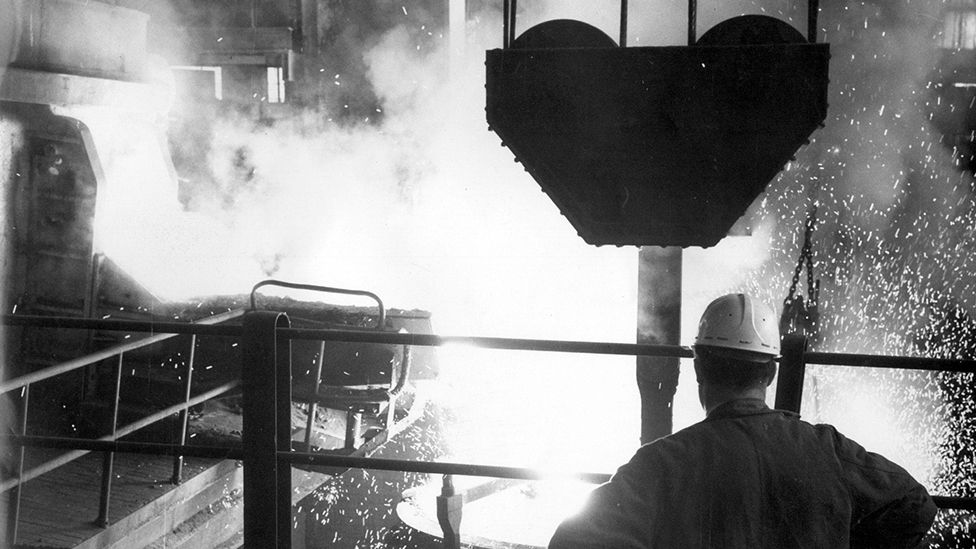 Worker in steel work