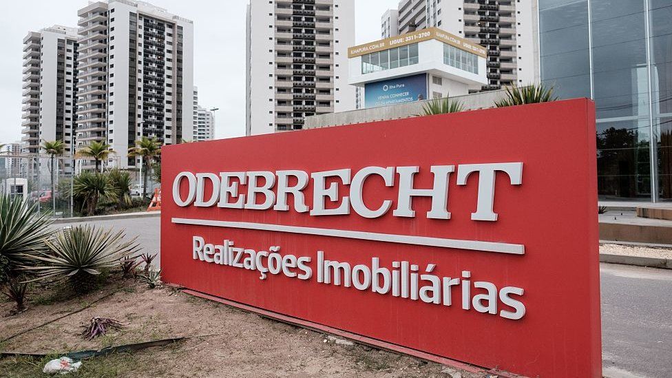 Odebrecht sign in Rio de Janeiro