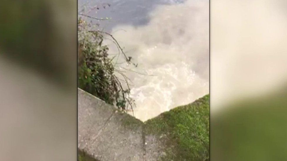 A combined sewage overflow discharges into the River Conwy at Llanrwst