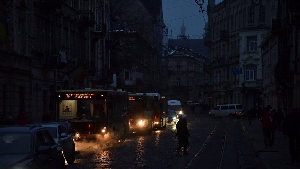 Lviv in blackout, 23 Nov 22