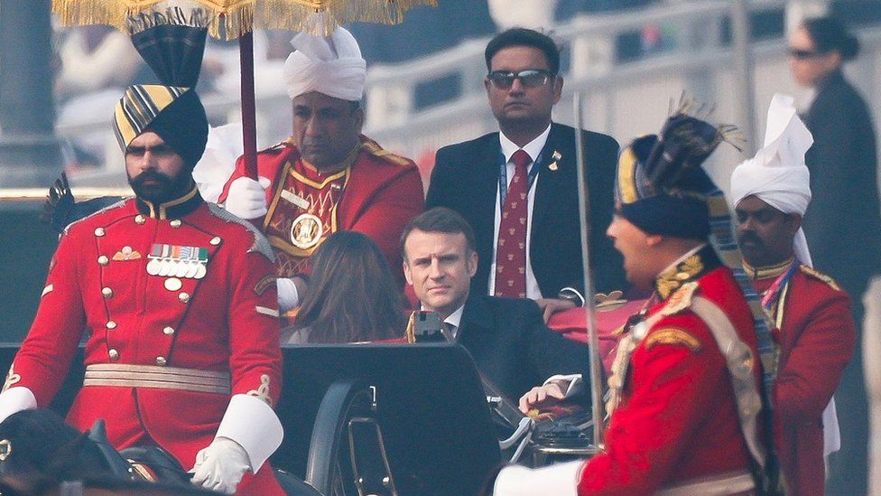 French President Emmanuel Macron attends Republic Day celebrations in New Delhi