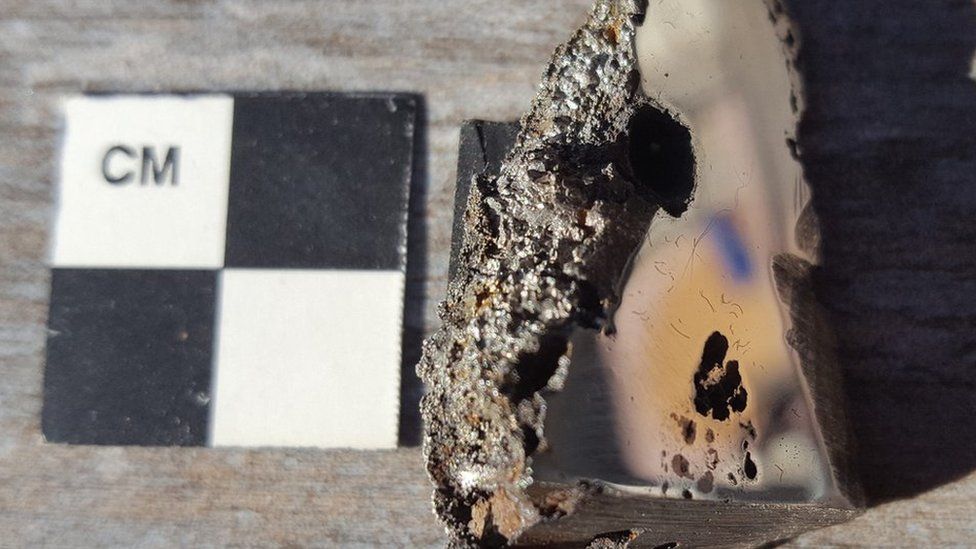 A slice of the El Ali meteorite, now housed in the University of Alberta's meteorite collection