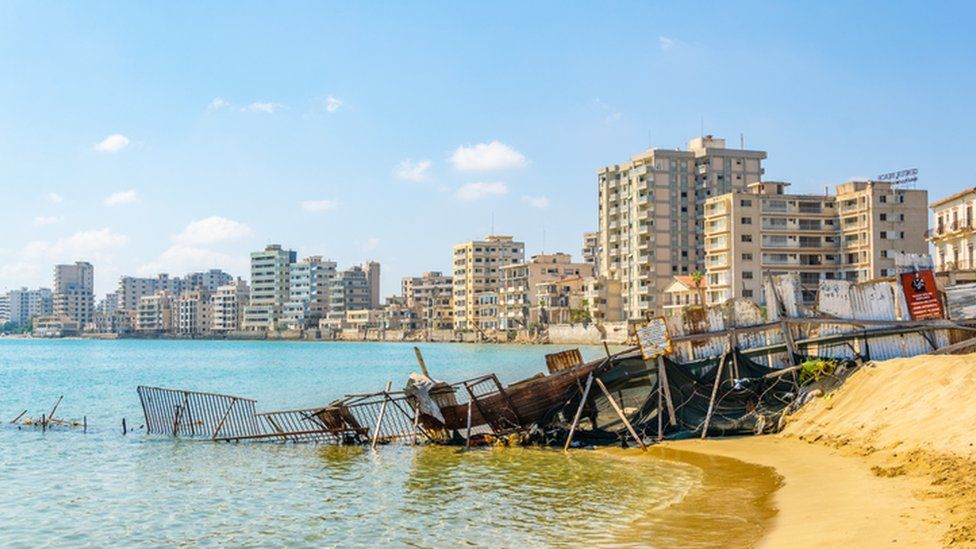 Ruins of hotels at Varosha district of Famagusta, Cyprus