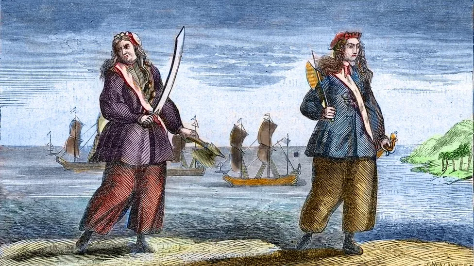 Illustration of both Anne Bonny and Mary Read in Colour.