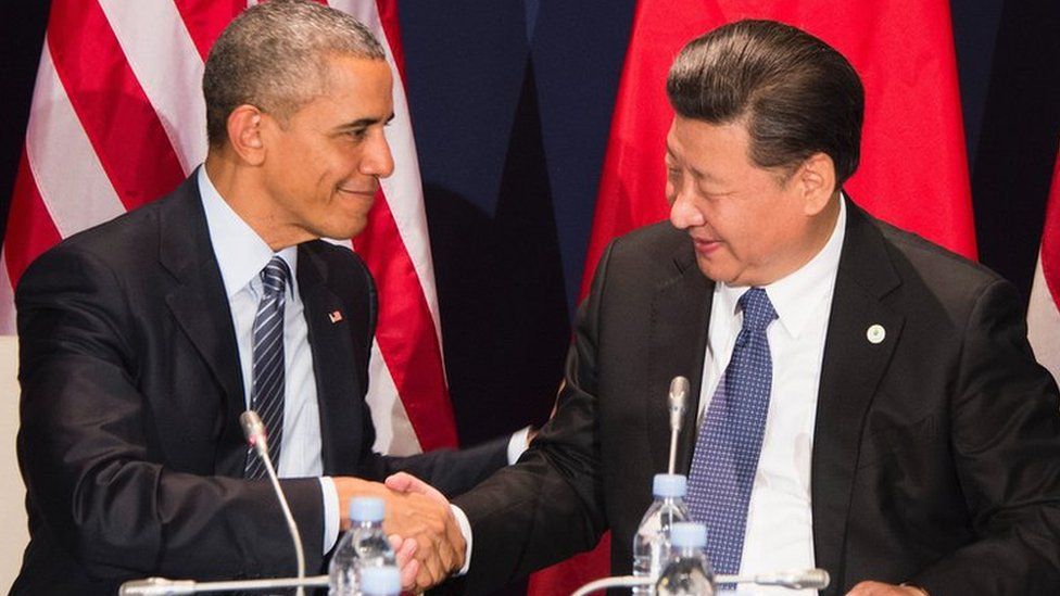 Obama and Xi shake hands