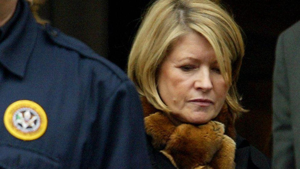Martha Stewart leaves the US Federal Courthouse after being found guilty on charges of conspiracy, obstruction of justice and two counts of making false statements to federal investigators, 5 March 2004