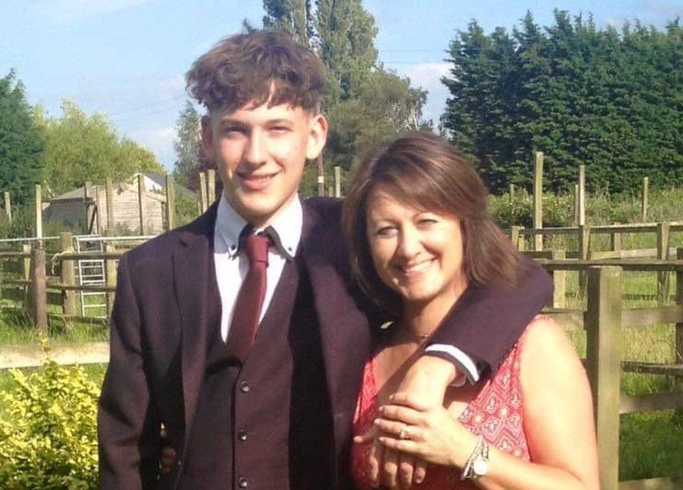 Tracey Hargreaves with her son. Charlie Hargreaves