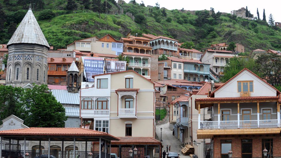 Casas en la antigua Tiflis