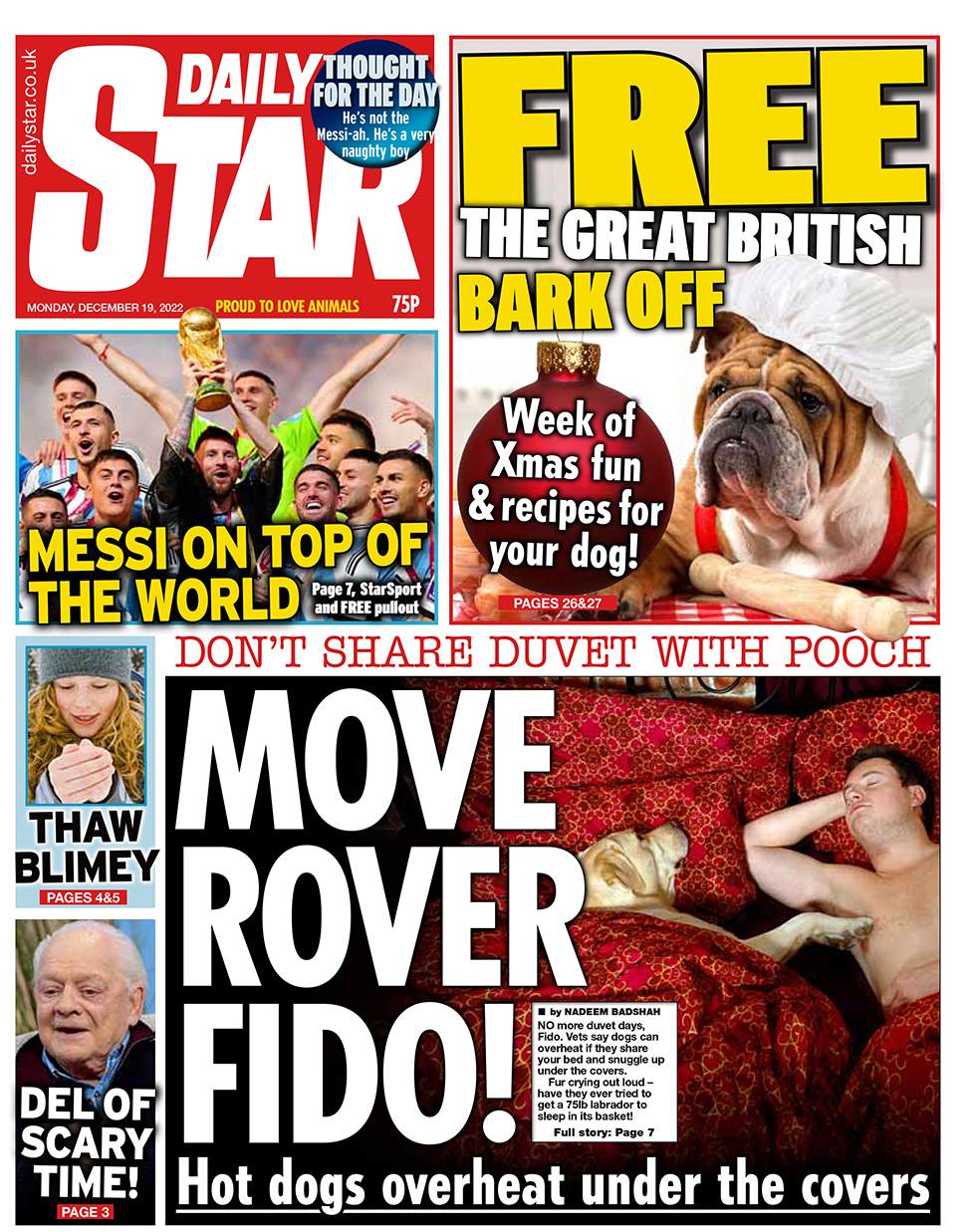 Daily Star Front Page 18/12