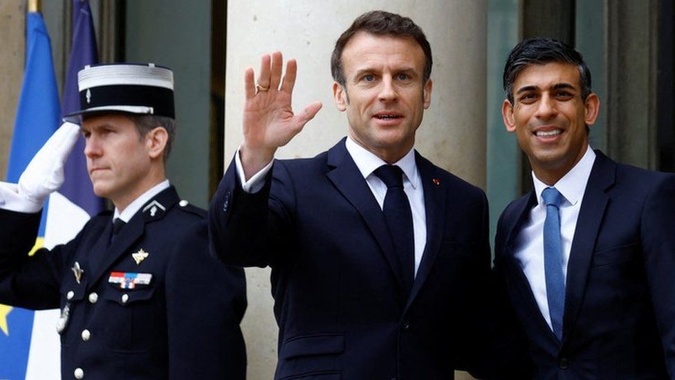 Emmanuel Macron and Rishi Sunak