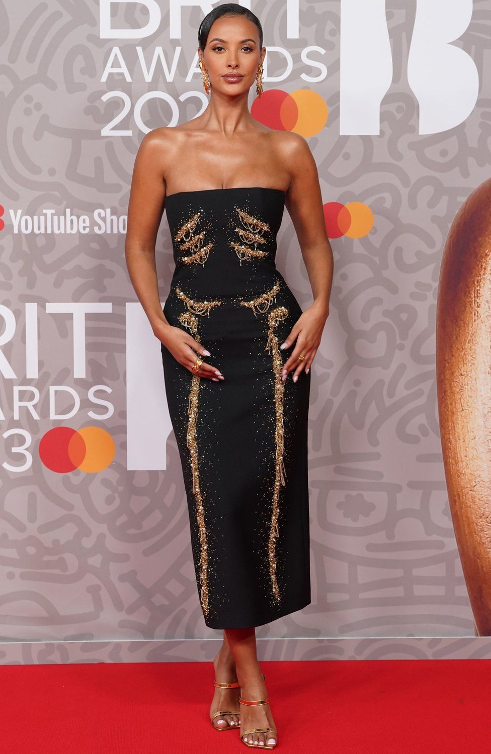 Black and gold store red carpet dresses