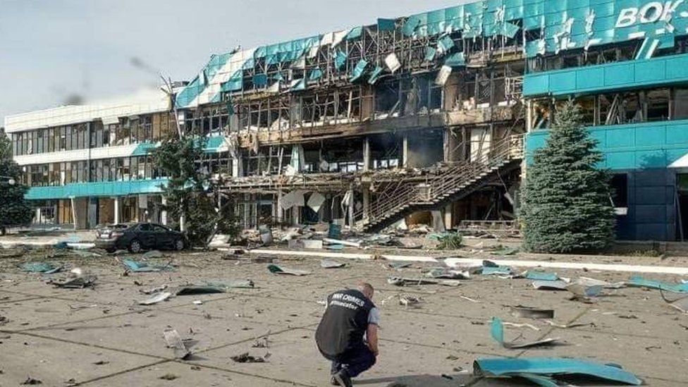 Ukrainian officials posted images of the damage to buildings at the port in Izmail