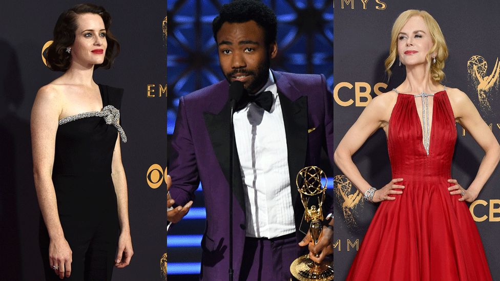 Claire Foy, Donald Glover and Nicole Kidman at the Emmys