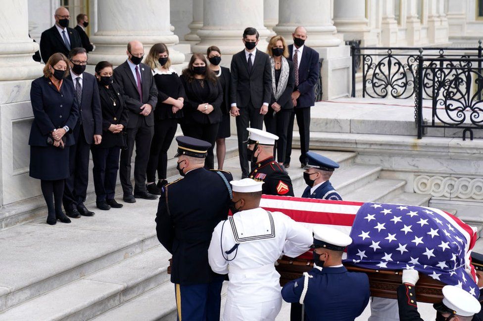 Ginsburg's coffin arrives at the US Capitol