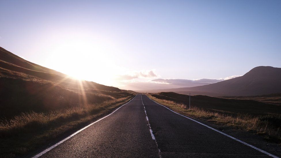 Alec Farmer was doing a "dawn dash" from Glen Affric to Glasgow when the sun rose over Glencoe. "Not a bad commute," he said.