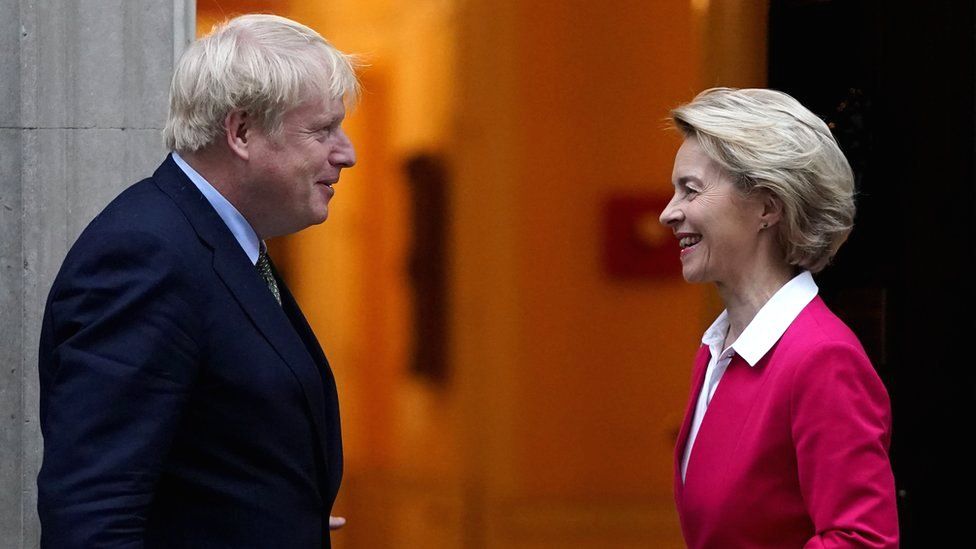 British Prime Minister Boris Johnson meets EU Commission President Ursula von der Leyen at 10 Downing Street, 8 January 2020