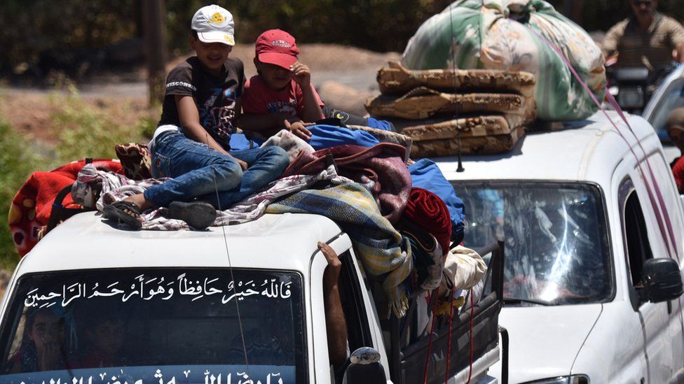 Displaced Syrians return to their homes in Bosra (11 July 2018)