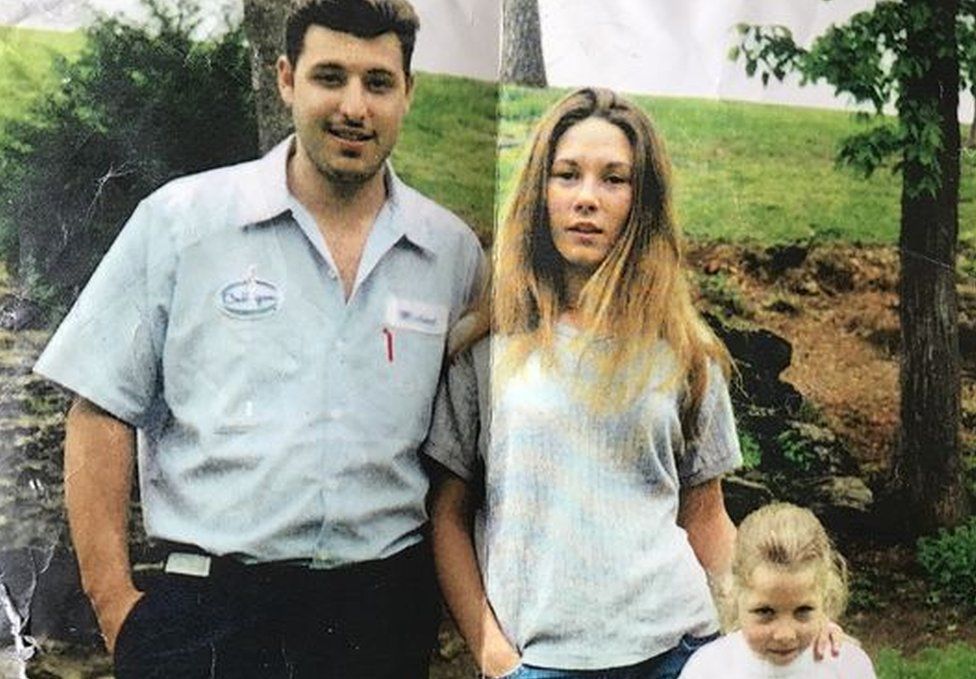 Michael Greenwood, his wife Stacey and their daughter Kayla in the late 1990s