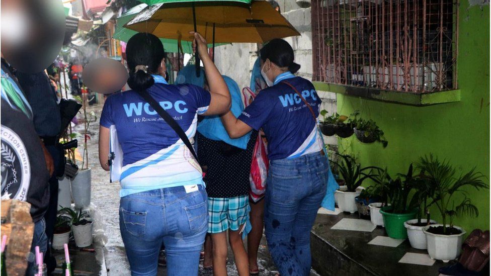 Police raid of sexual exploitation in the Philippines