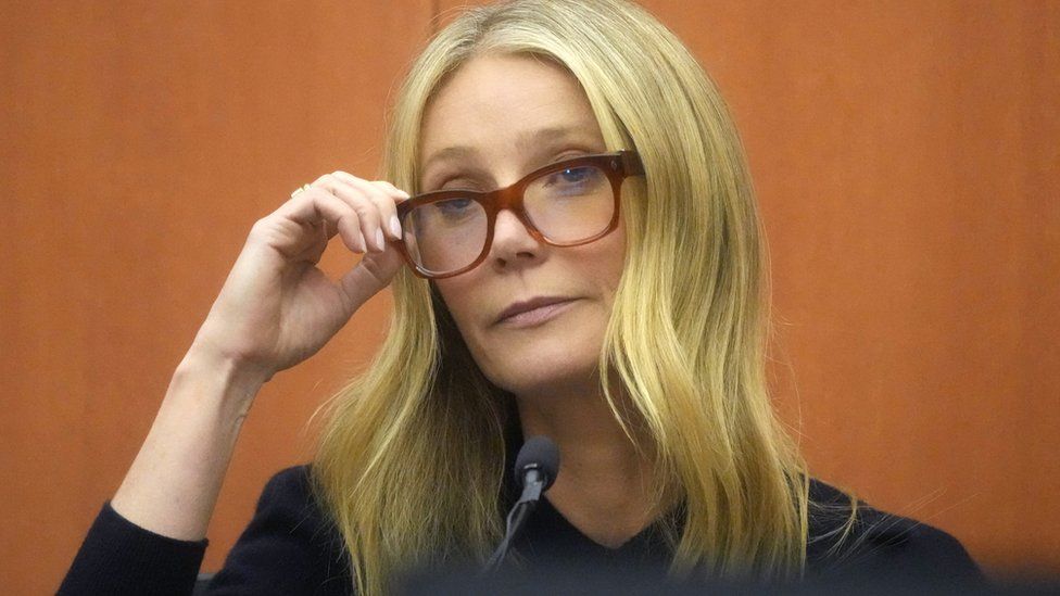 Gwyneth Paltrow appears on the stand in court where she is accused in a lawsuit of crashing into a skier during a 2016 family ski vacation, leaving him with brain damage and four broken ribs, in Park City, Utah, USA, 24 March 2023