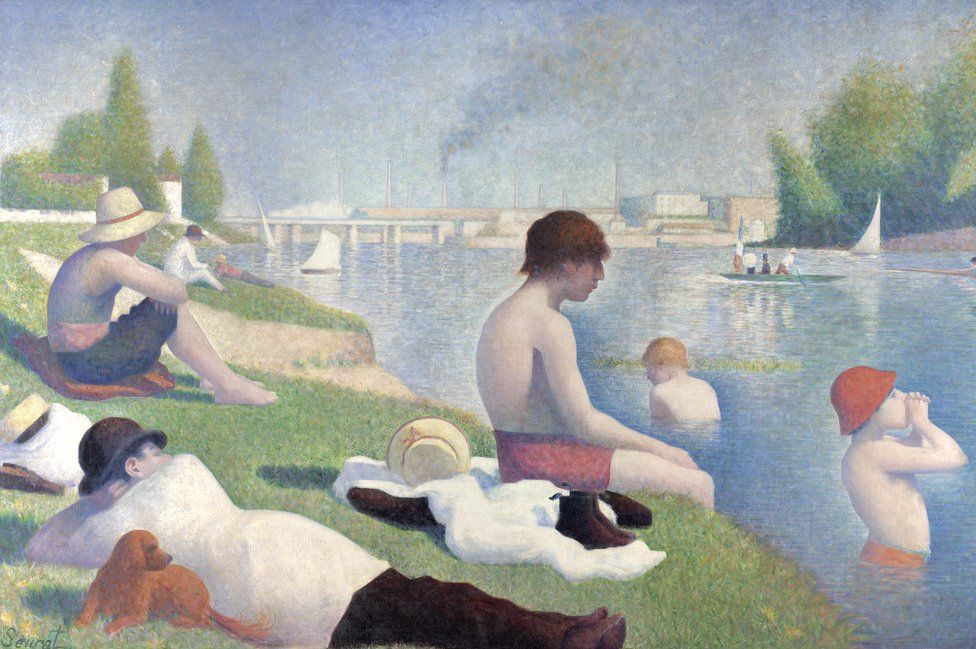 Bathers at Asnières, 1884 by Georges Seurat