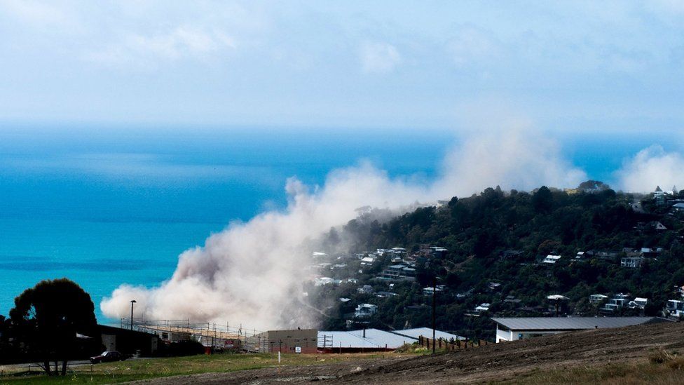 Dust rising from Scarborough Beach cliff collapse - 14 February 2016