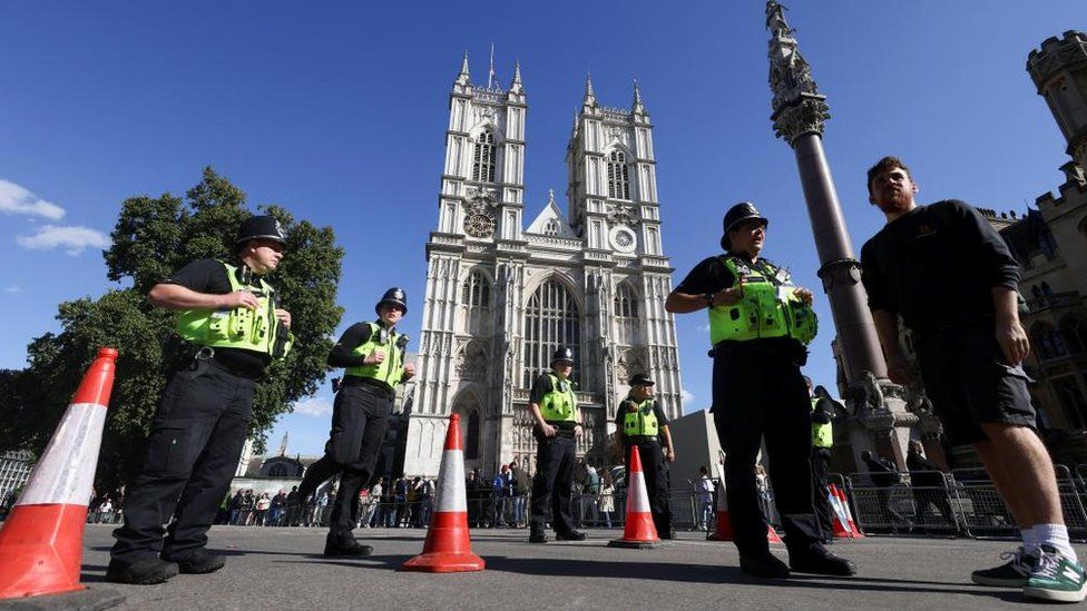 Police outside Westminster Abbey