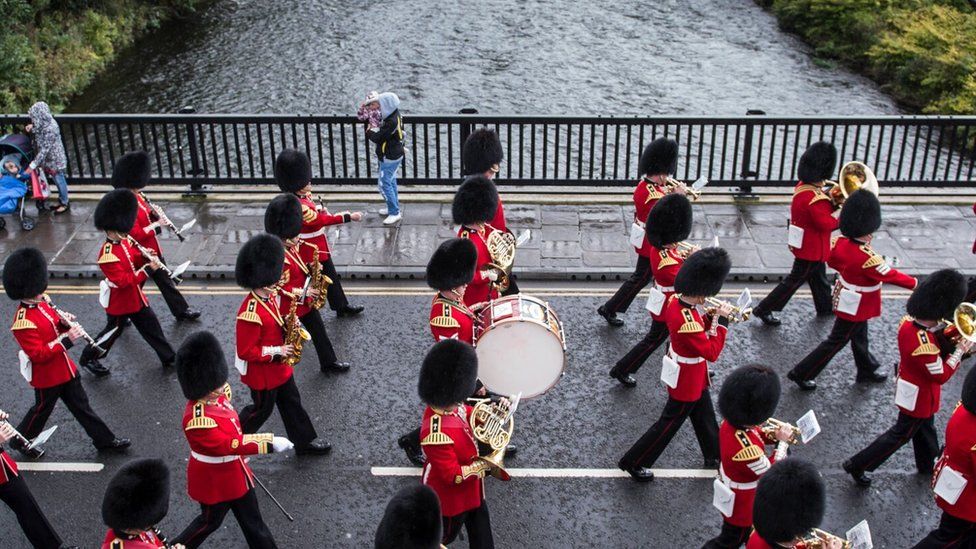 The Welsh Guards paraded through Pontypridd