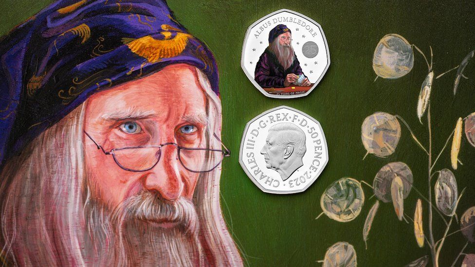 Albus Dumbledore coin, produced by the Royal Mint
