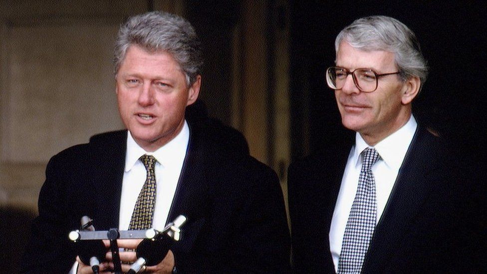 John Major with Bill Clinton during the US president's 1994 visit to England