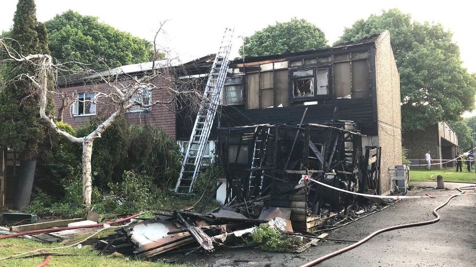 Andover house destroyed after fire in garden BBC News
